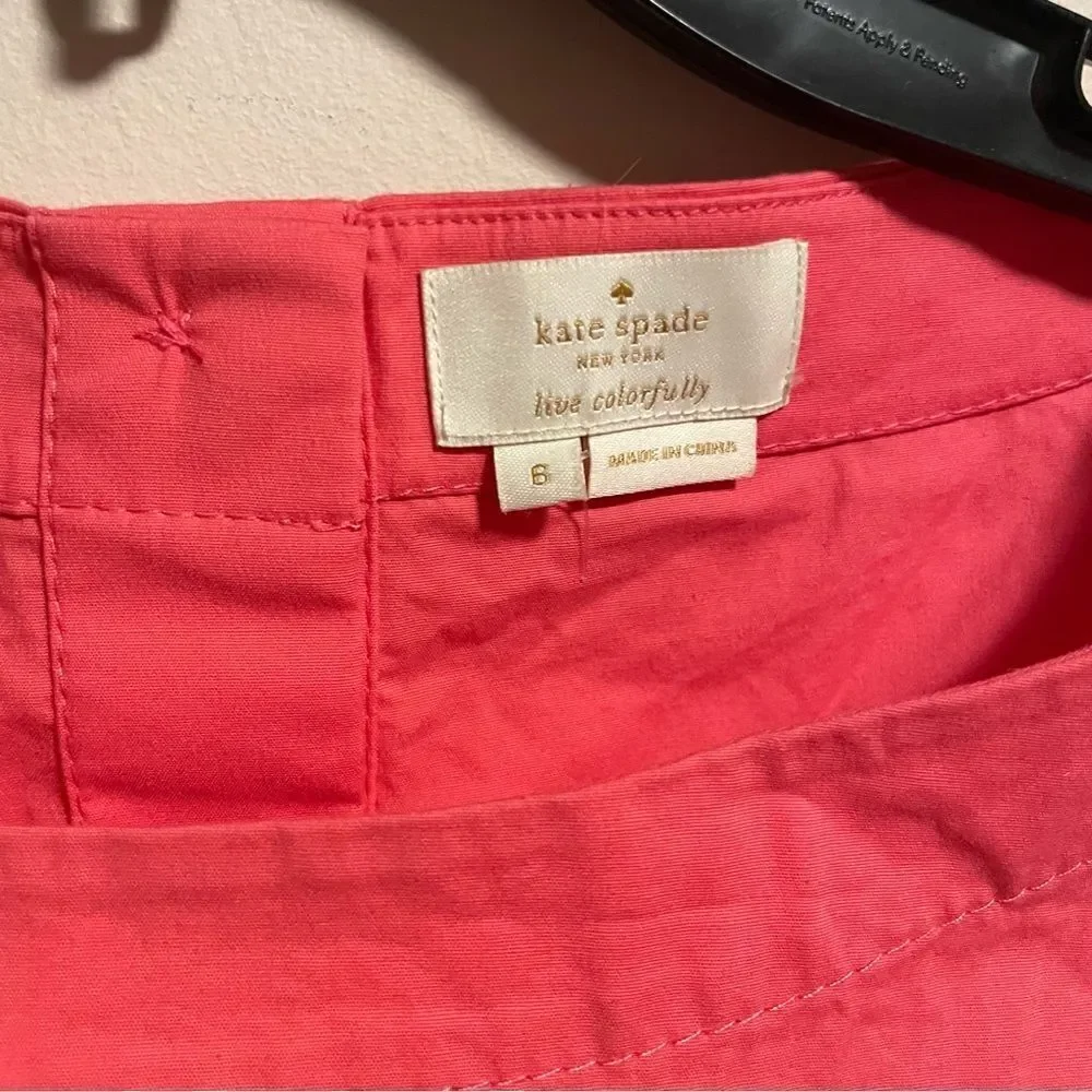 Kate Spade Shore Thing Button Back Peach Sherbet Peplum Top Coral- Size 6